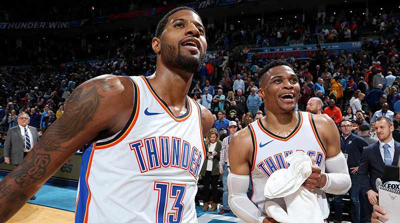 Paul George y Russell Westbrook, una pareja explosiva