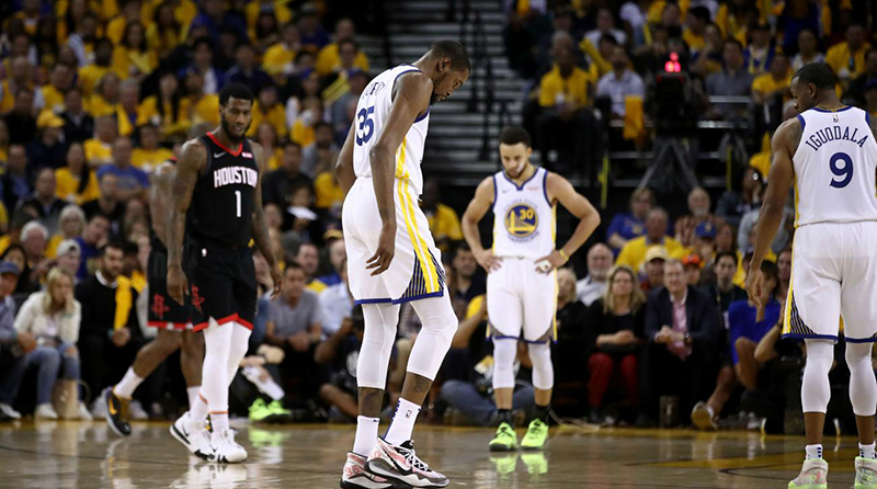 Kevin Durant le sacó un susto a los Warriors
